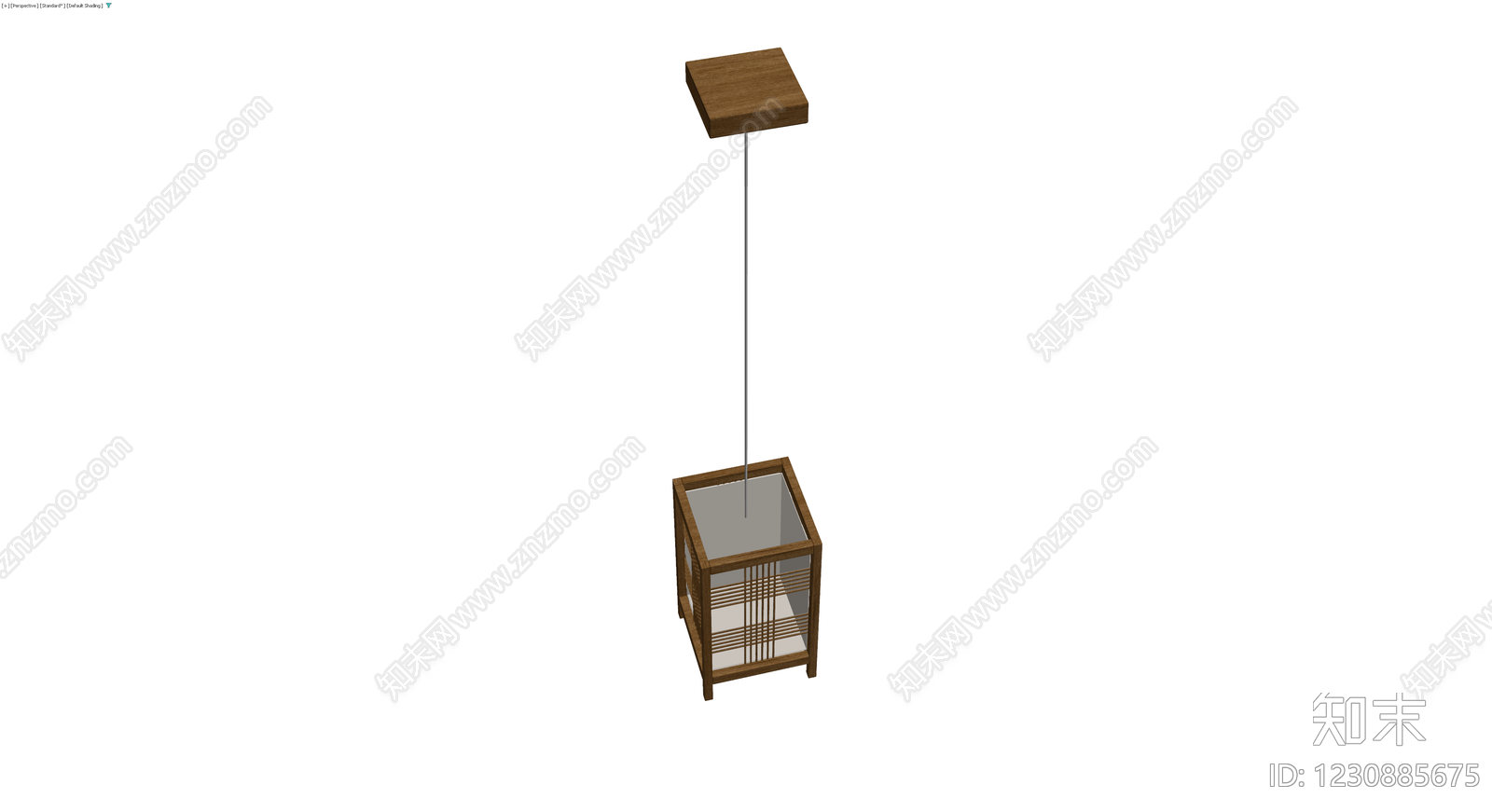 木质日式吊灯3D模型下载【ID:1230885675】