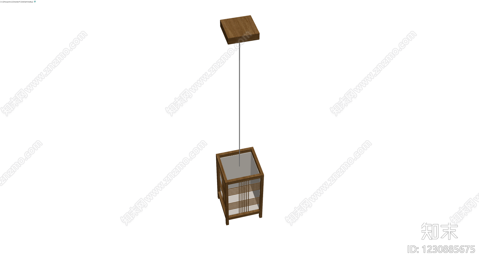 木质日式吊灯3D模型下载【ID:1230885675】