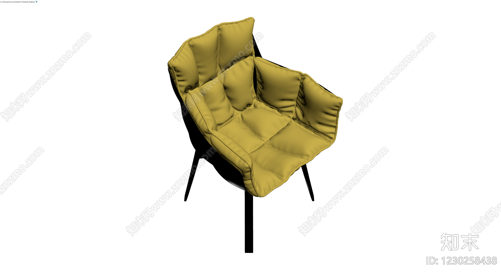黄色软包休闲椅3D模型下载【ID:1230258438】