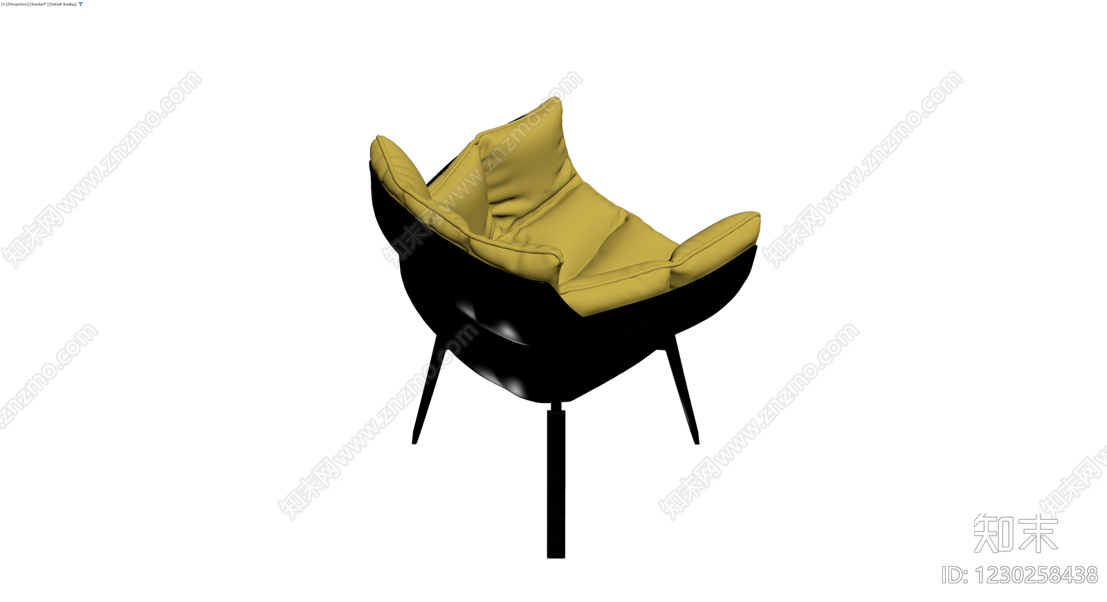 黄色软包休闲椅3D模型下载【ID:1230258438】