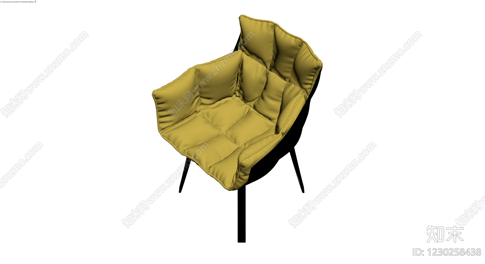黄色软包休闲椅3D模型下载【ID:1230258438】