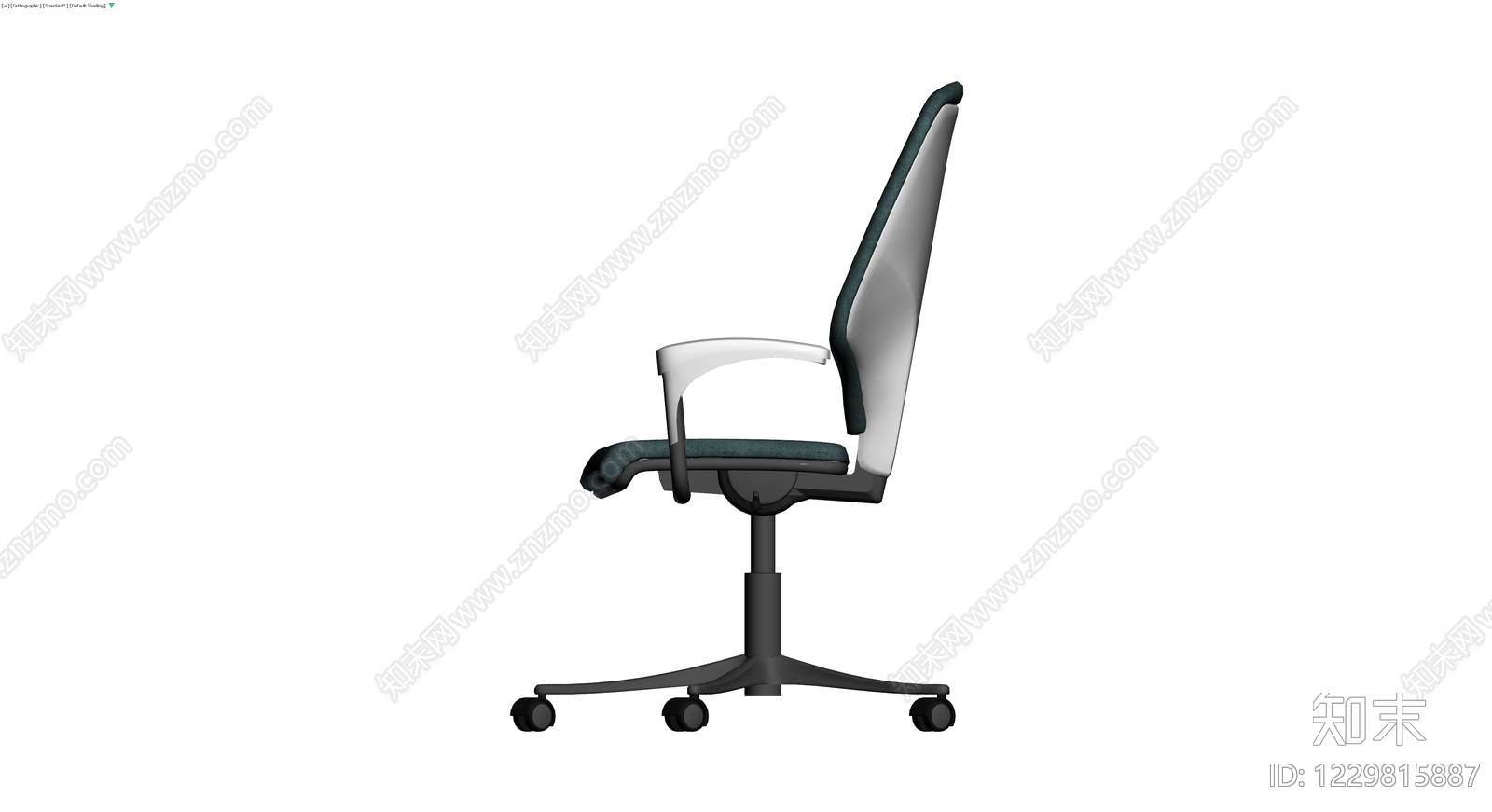 青绿色布艺办公椅3D模型下载【ID:1229815887】