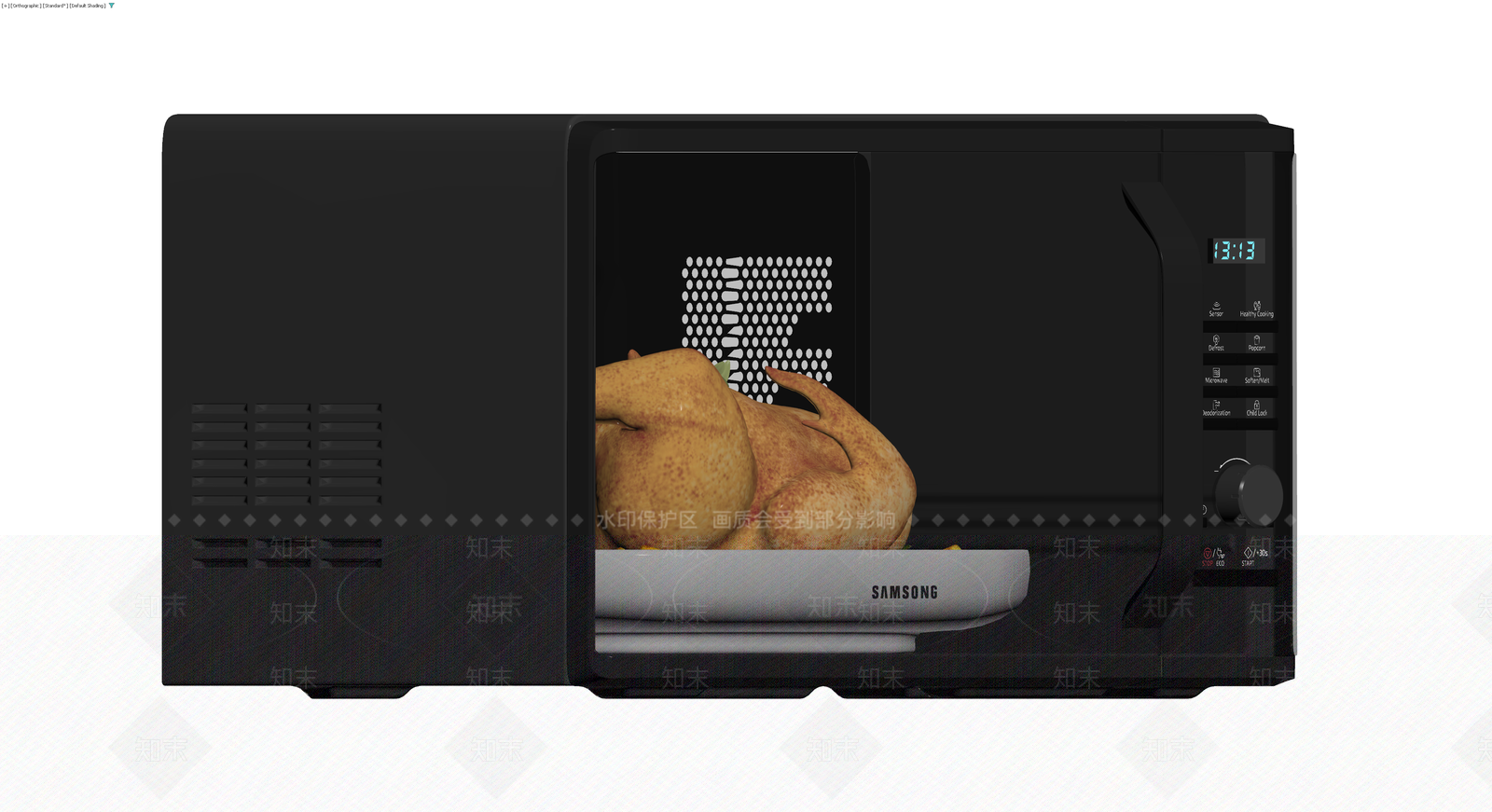 黑色三星微波炉模型3D模型下载【ID:1229653996】