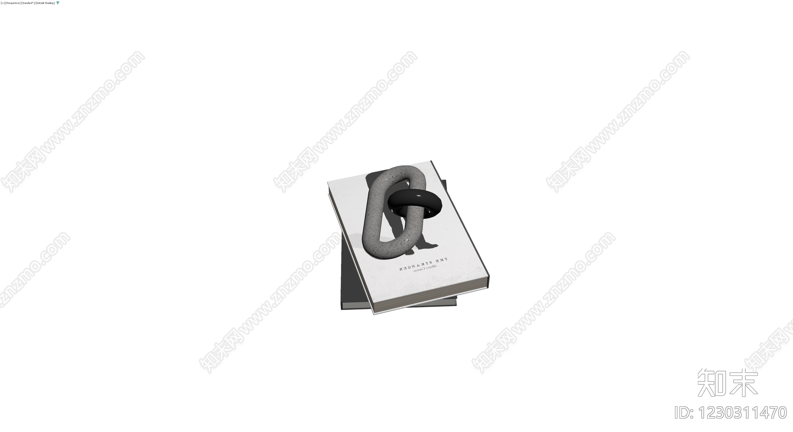 书籍与链环组合摆件3D模型下载【ID:1230311470】