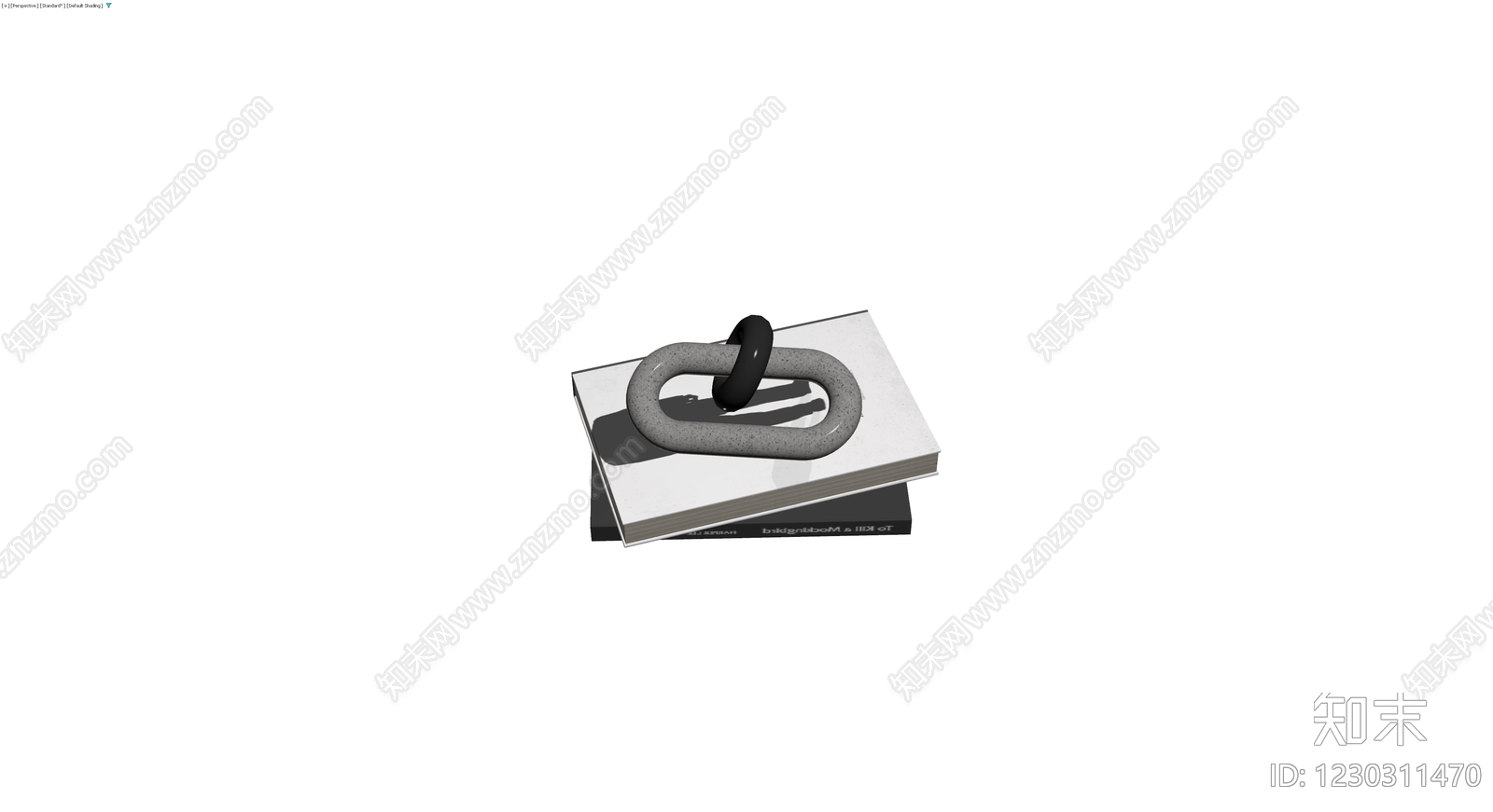 书籍与链环组合摆件3D模型下载【ID:1230311470】