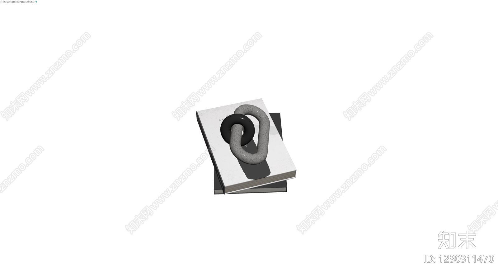 书籍与链环组合摆件3D模型下载【ID:1230311470】