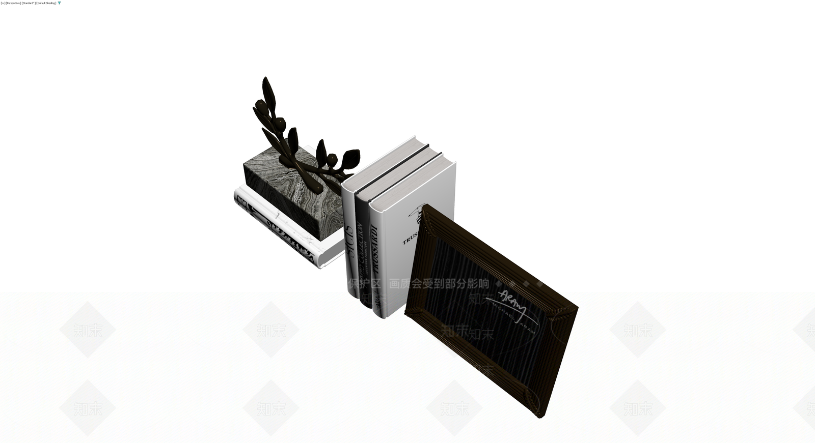 书籍与相框组合摆件3D模型下载【ID:1230097069】