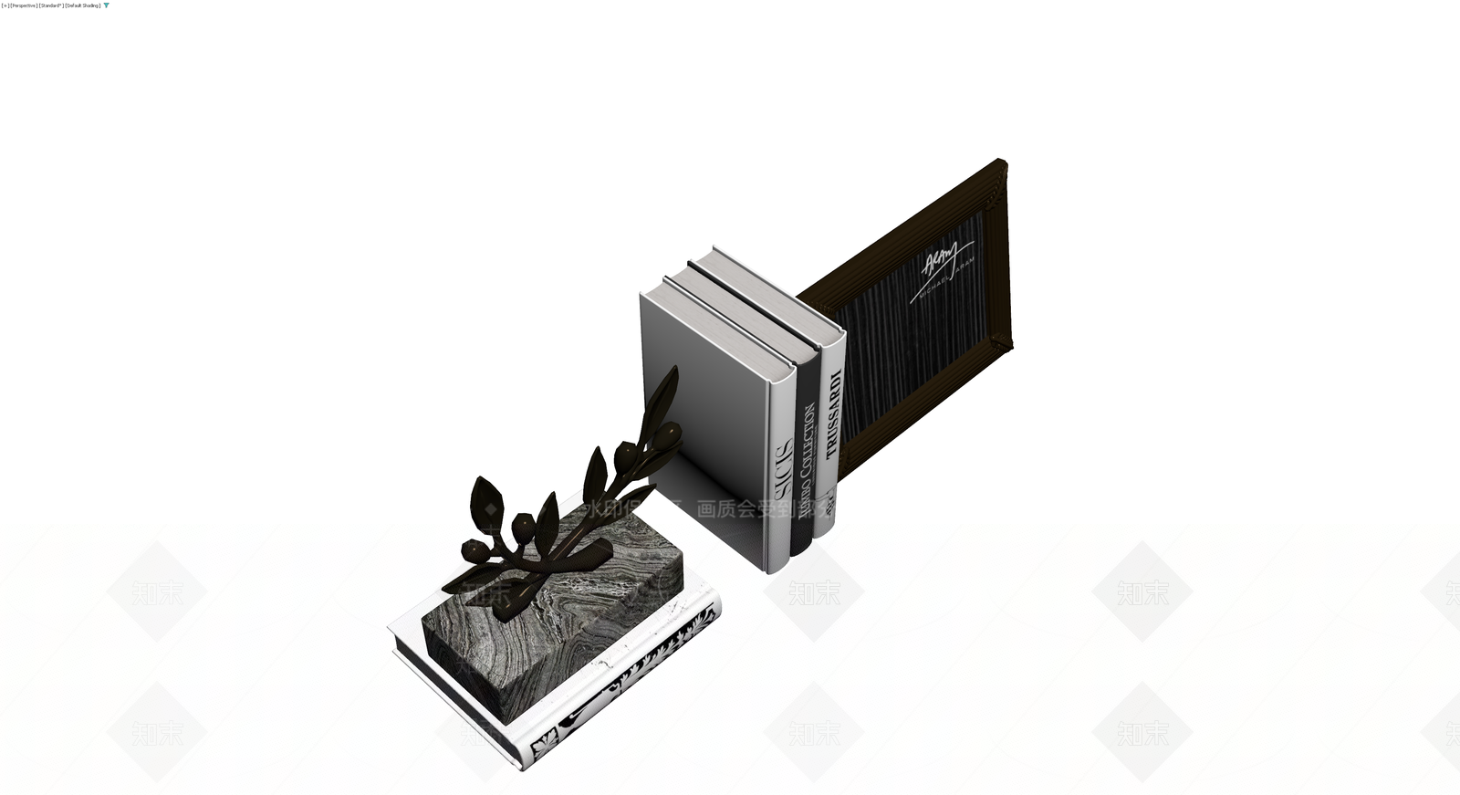书籍与相框组合摆件3D模型下载【ID:1230097069】