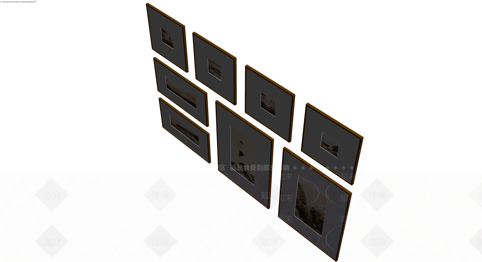 挂画组合模型3D模型下载【ID:1230371904】