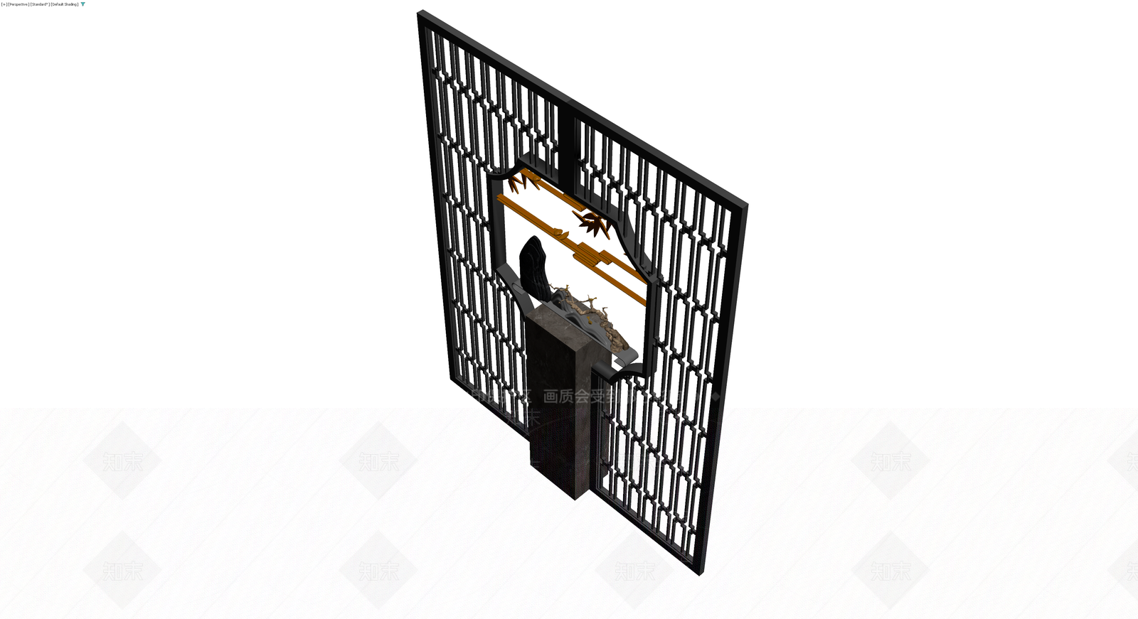 新中式景观屏风隔断3D模型下载【ID:1230770168】