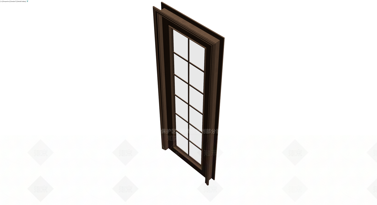 深棕色木质玻璃门3D模型下载【ID:1230471035】