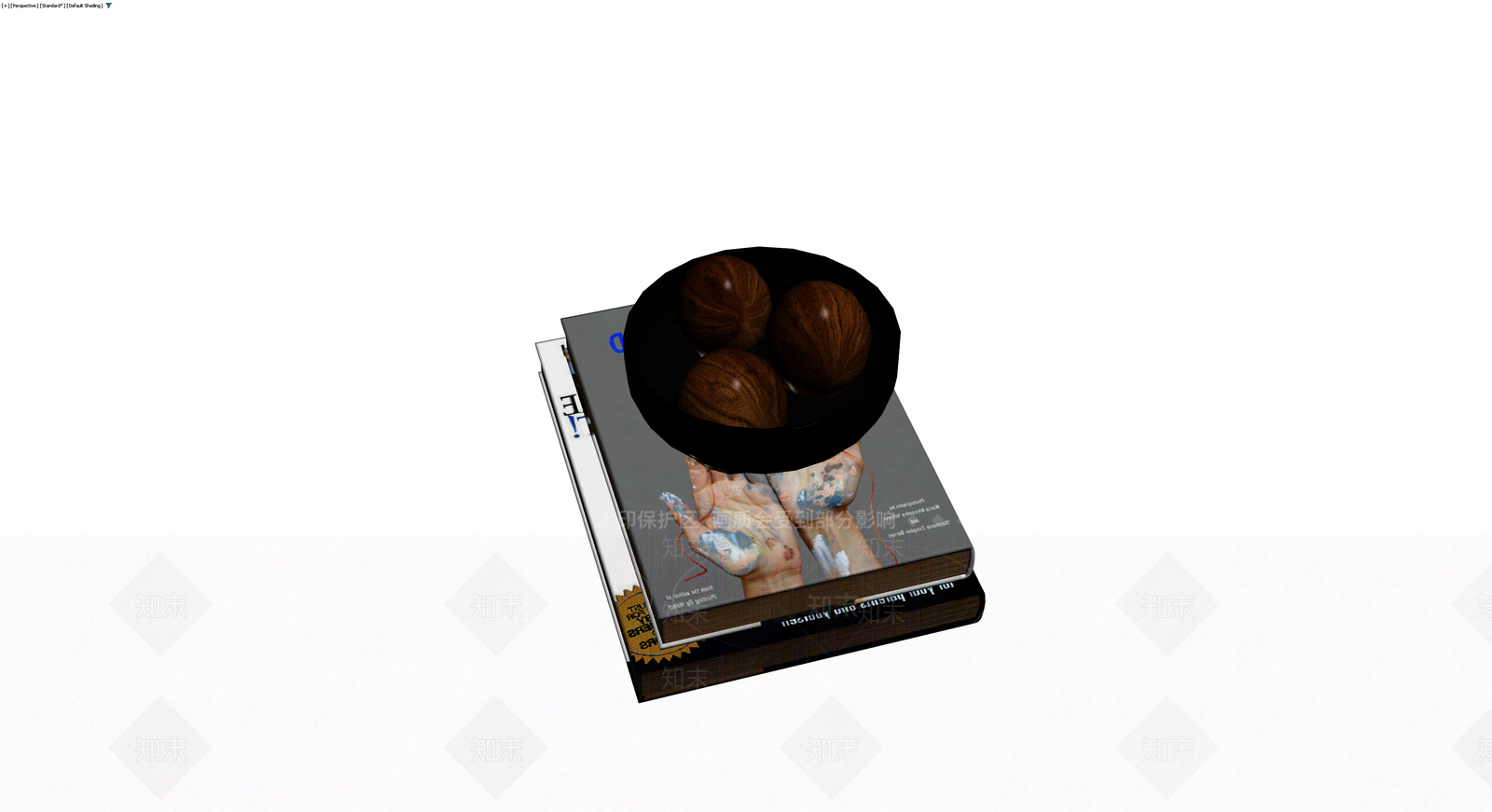 书籍与核桃组合摆件3D模型下载【ID:1230733283】