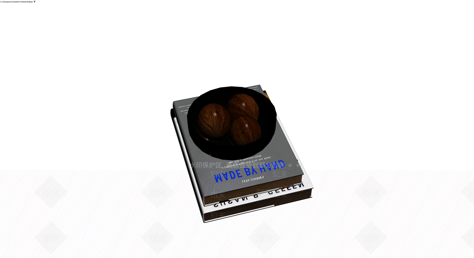 书籍与核桃组合摆件3D模型下载【ID:1230733283】