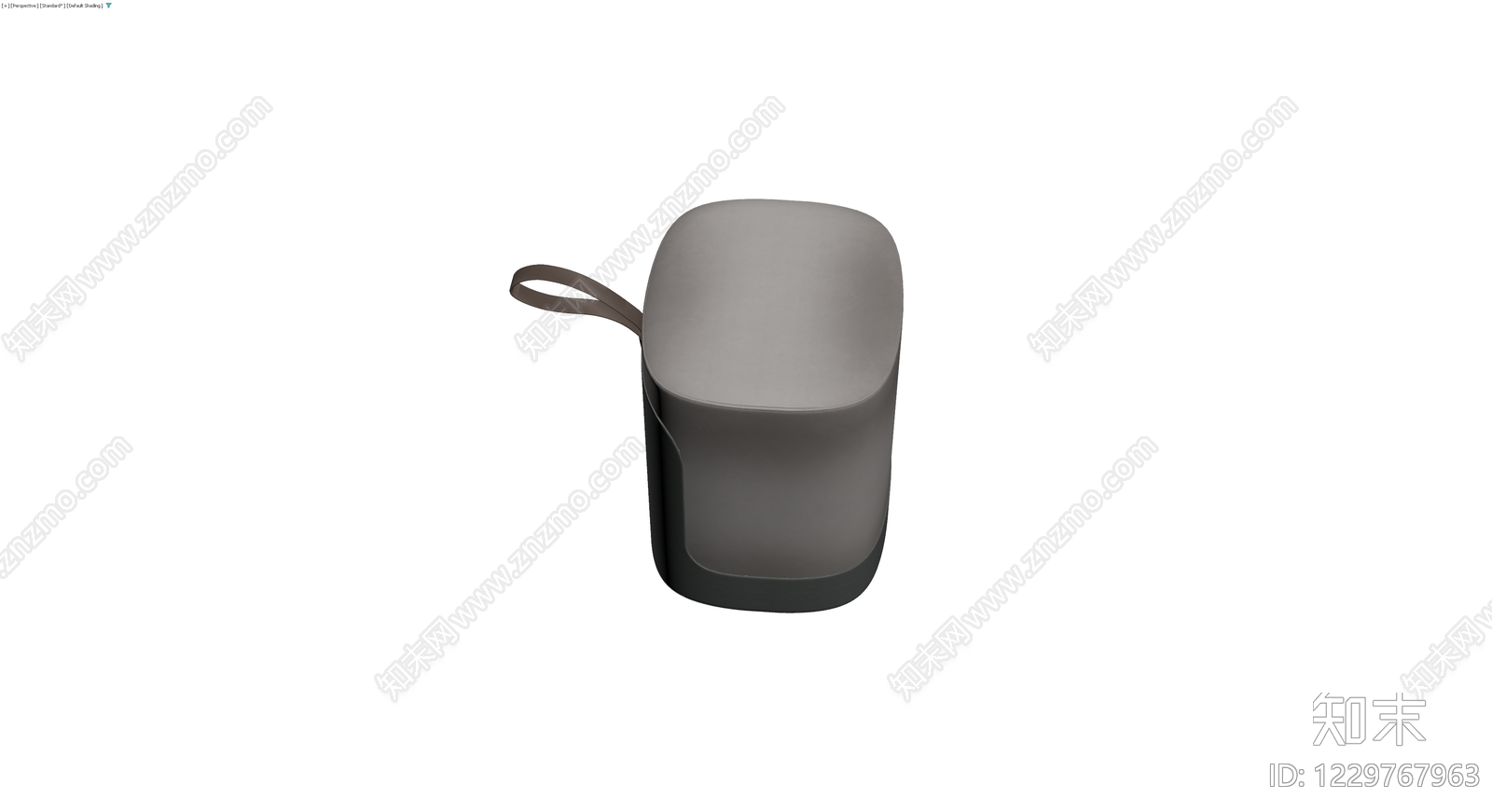 深灰皮革收纳凳3D模型下载【ID:1229767963】