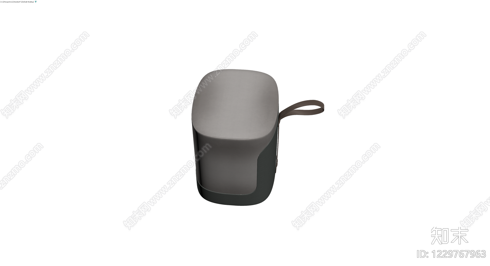 深灰皮革收纳凳3D模型下载【ID:1229767963】