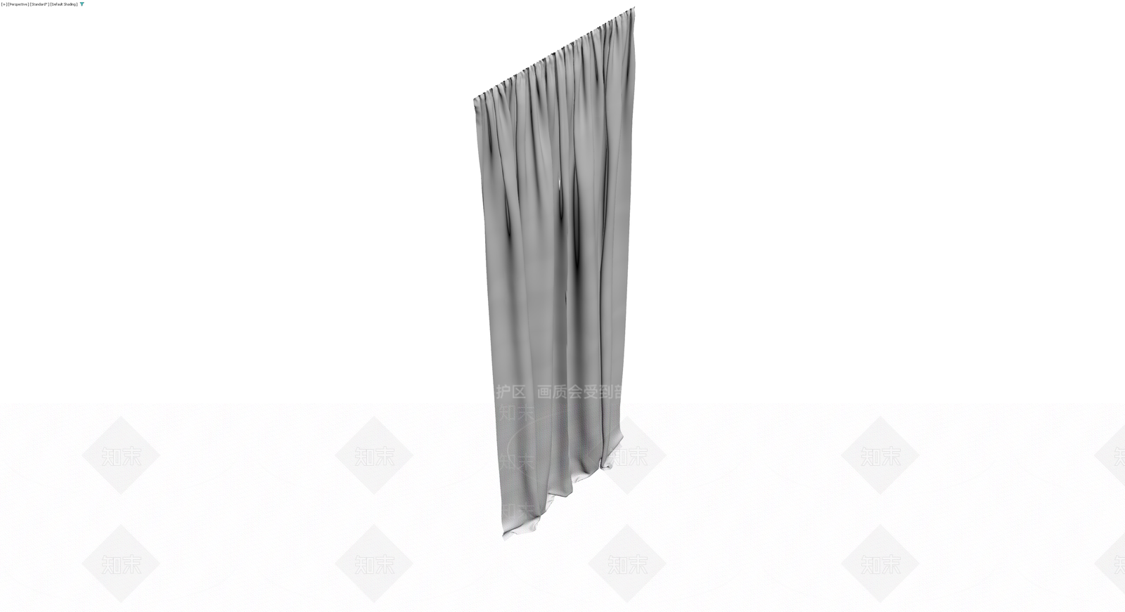 灰色布艺窗帘3D模型下载【ID:1229879541】