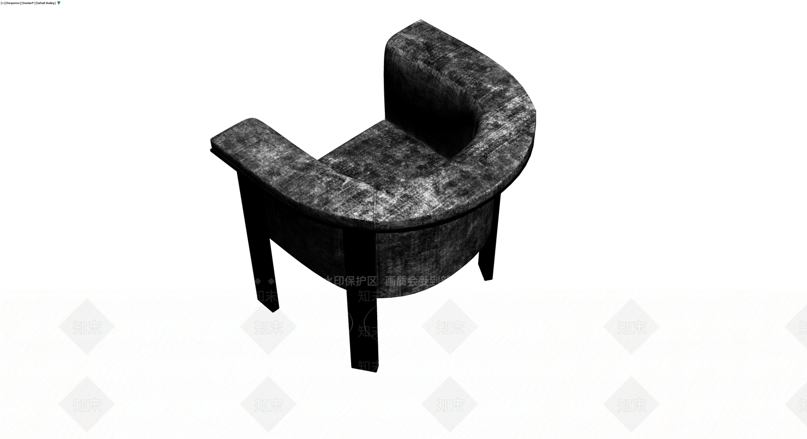 弧形纹理单人沙发3D模型下载【ID:1230004759】