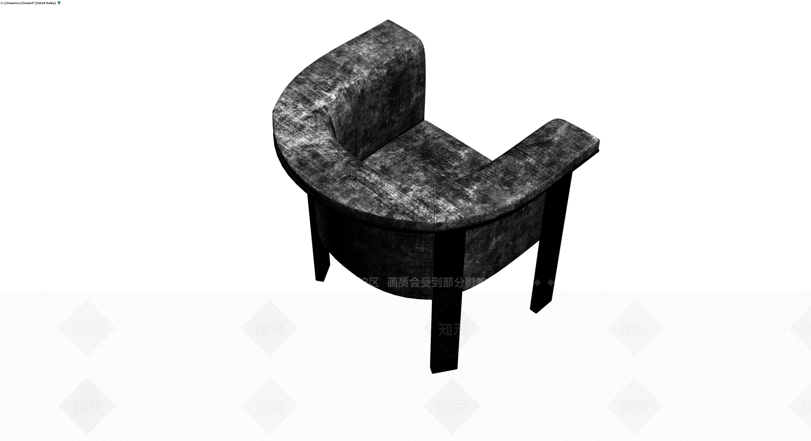 弧形纹理单人沙发3D模型下载【ID:1230004759】