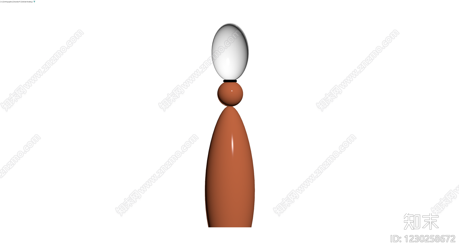 银色圆球顶棕色底座摆件3D模型下载【ID:1230258672】