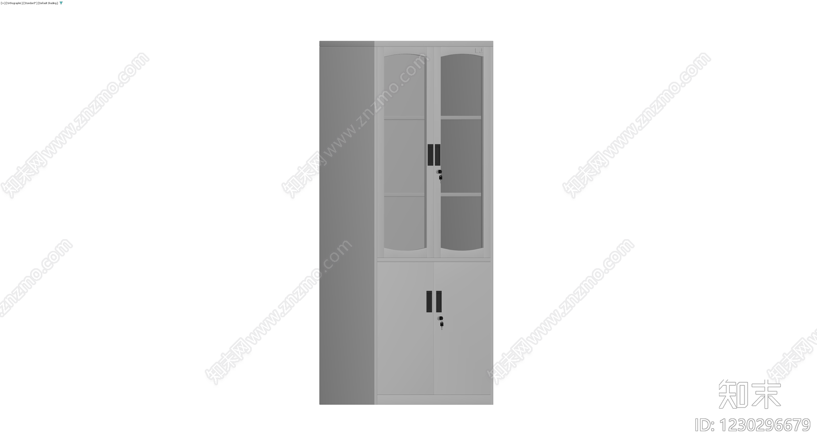 灰色玻璃门办公文件柜3D模型下载【ID:1230296679】