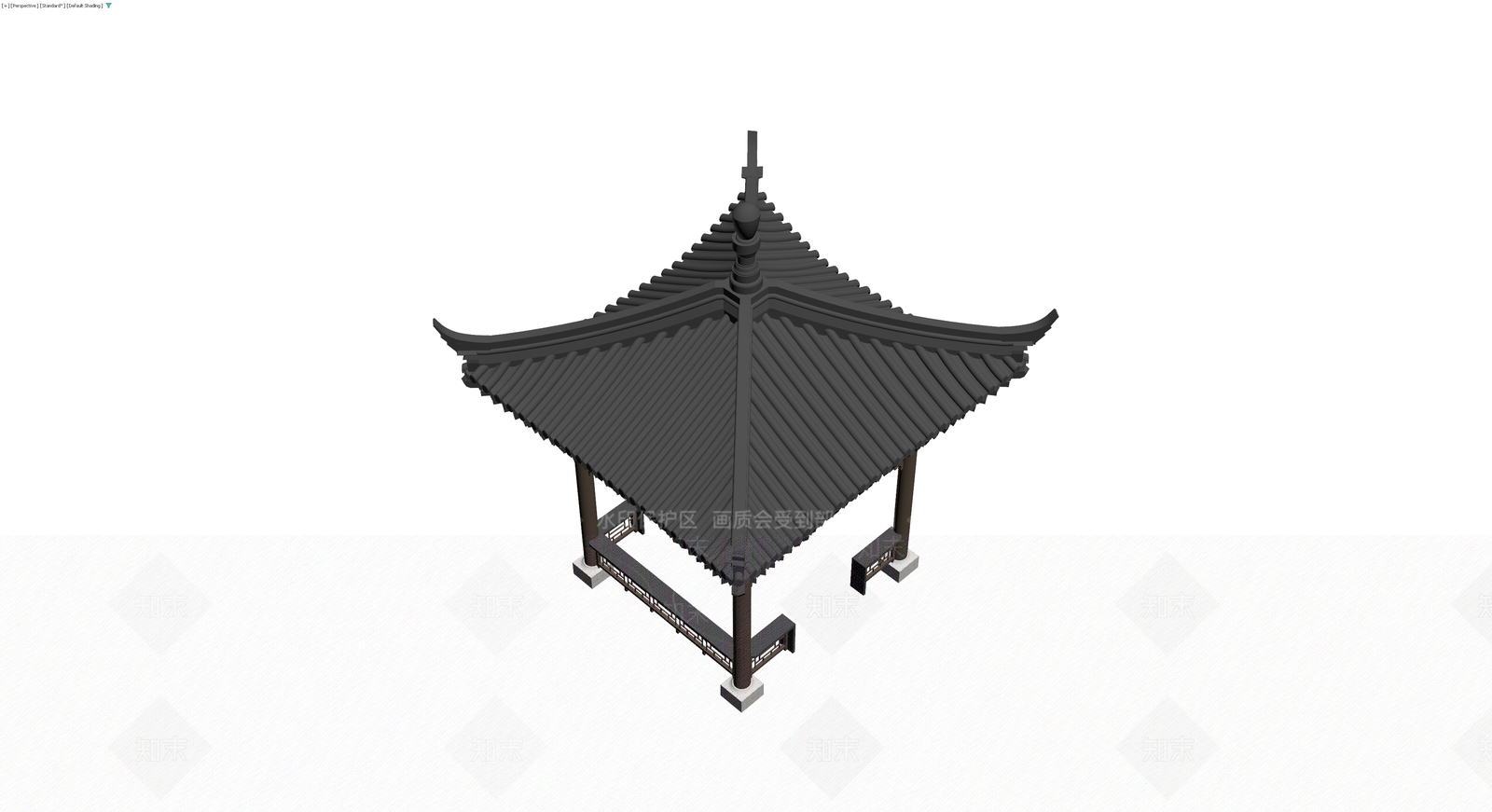 中式四角凉亭3D模型下载【ID:1229640818】