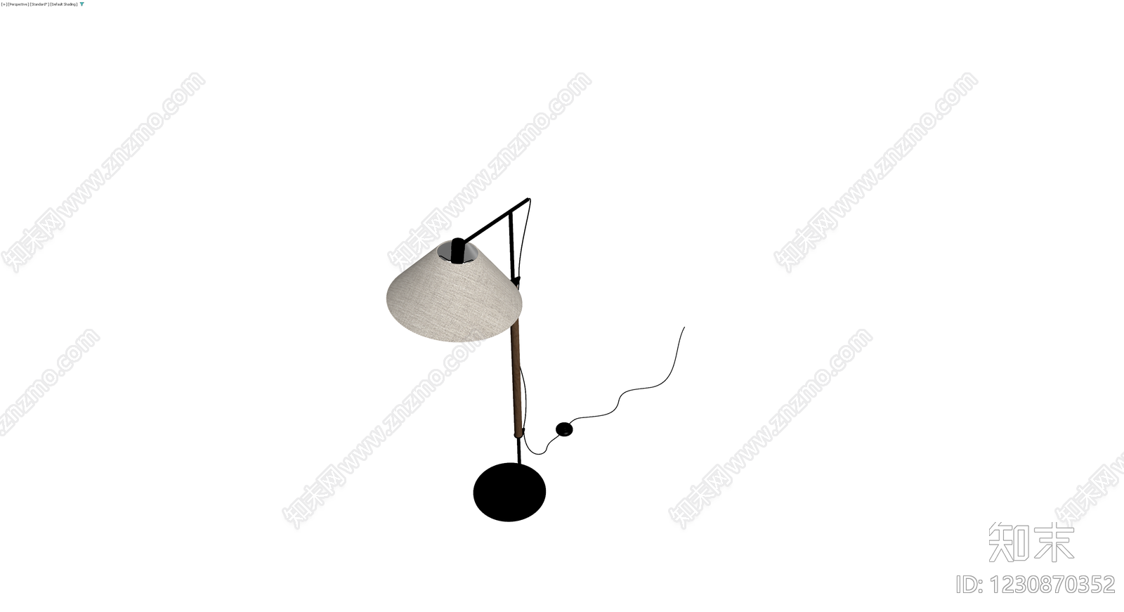 现代落地灯（含底座与线缆）3D模型下载【ID:1230870352】