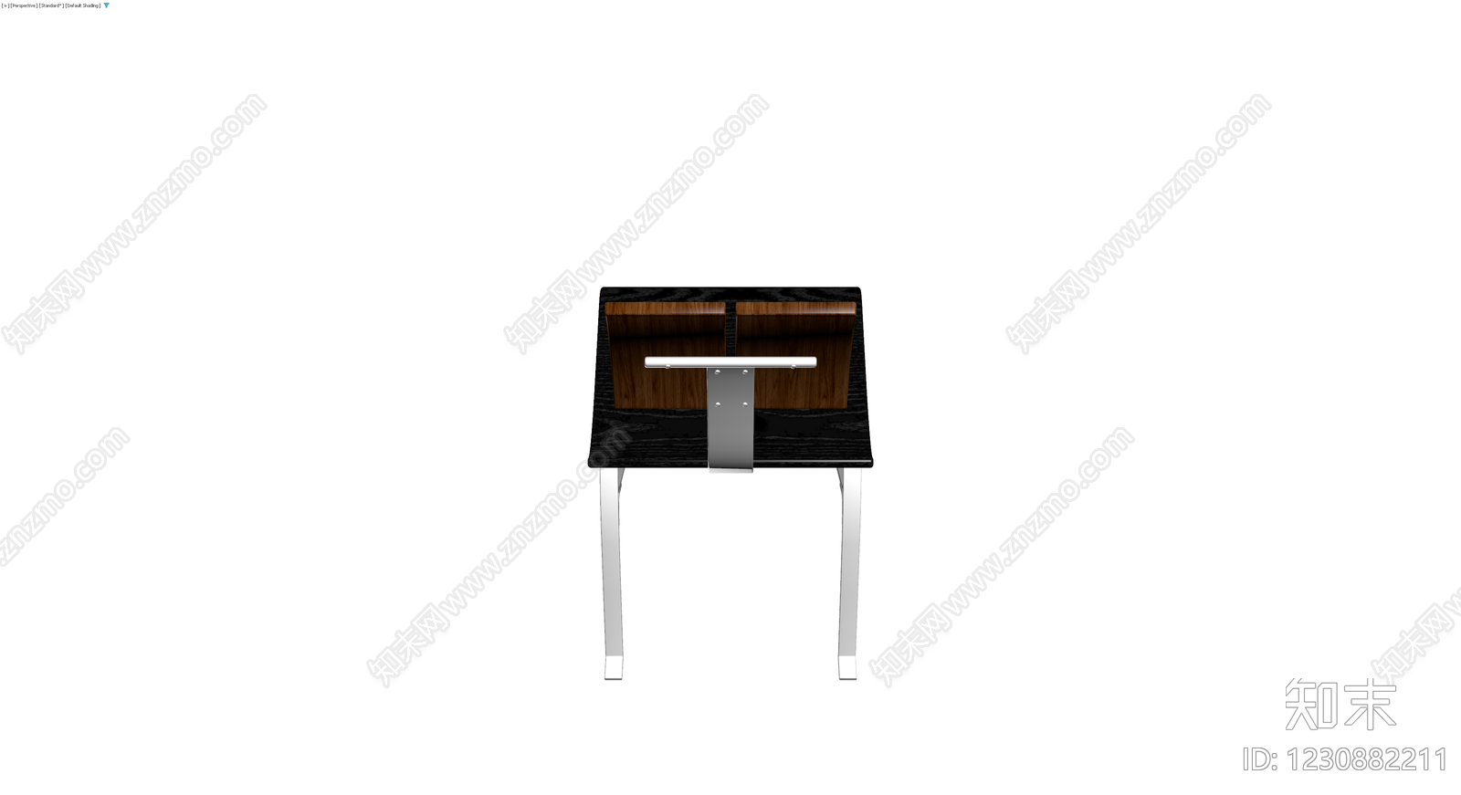 黑木座面金属腿餐椅3D模型下载【ID:1230882211】