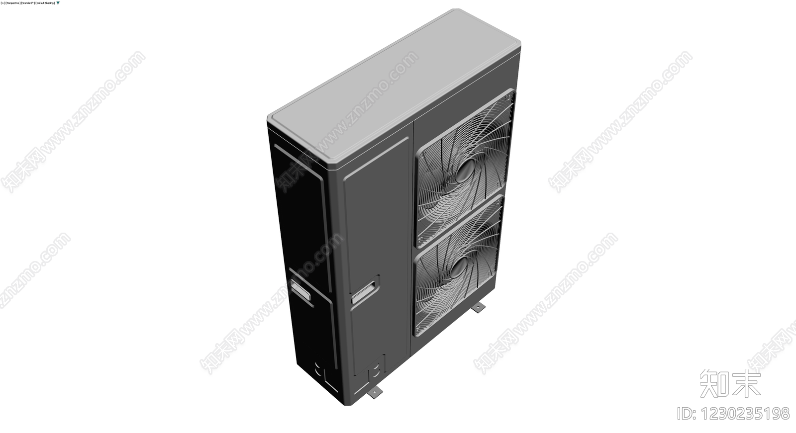 双风扇户外空调外机3D模型下载【ID:1230235198】