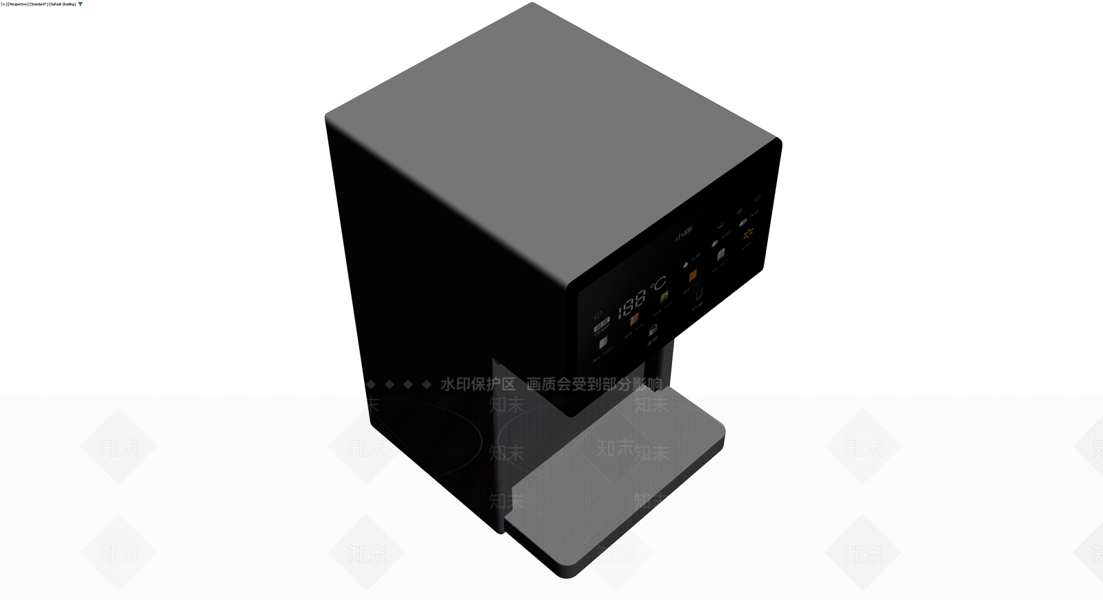 黑色智能即热饮水机3D模型下载【ID:1230387061】