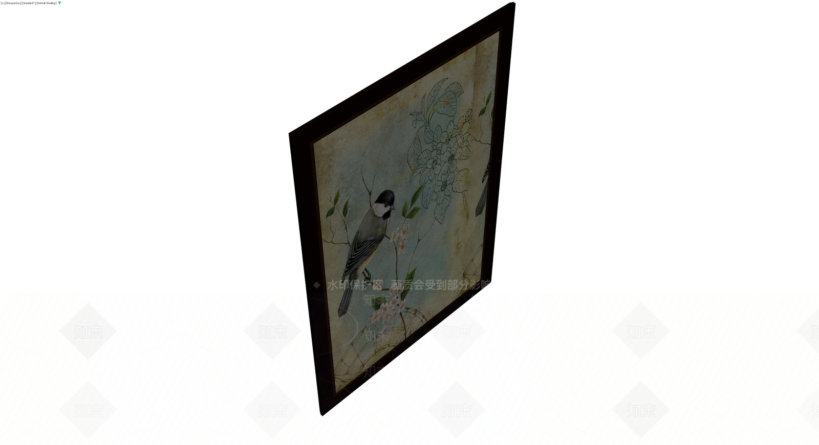 复古花鸟装饰挂画3D模型下载【ID:1230745938】