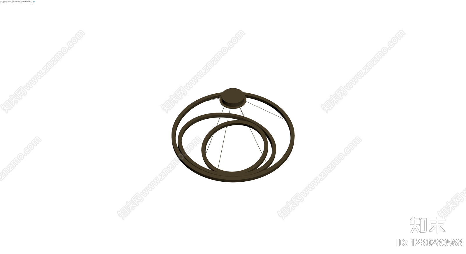 现代螺旋吊灯3D模型下载【ID:1230280568】