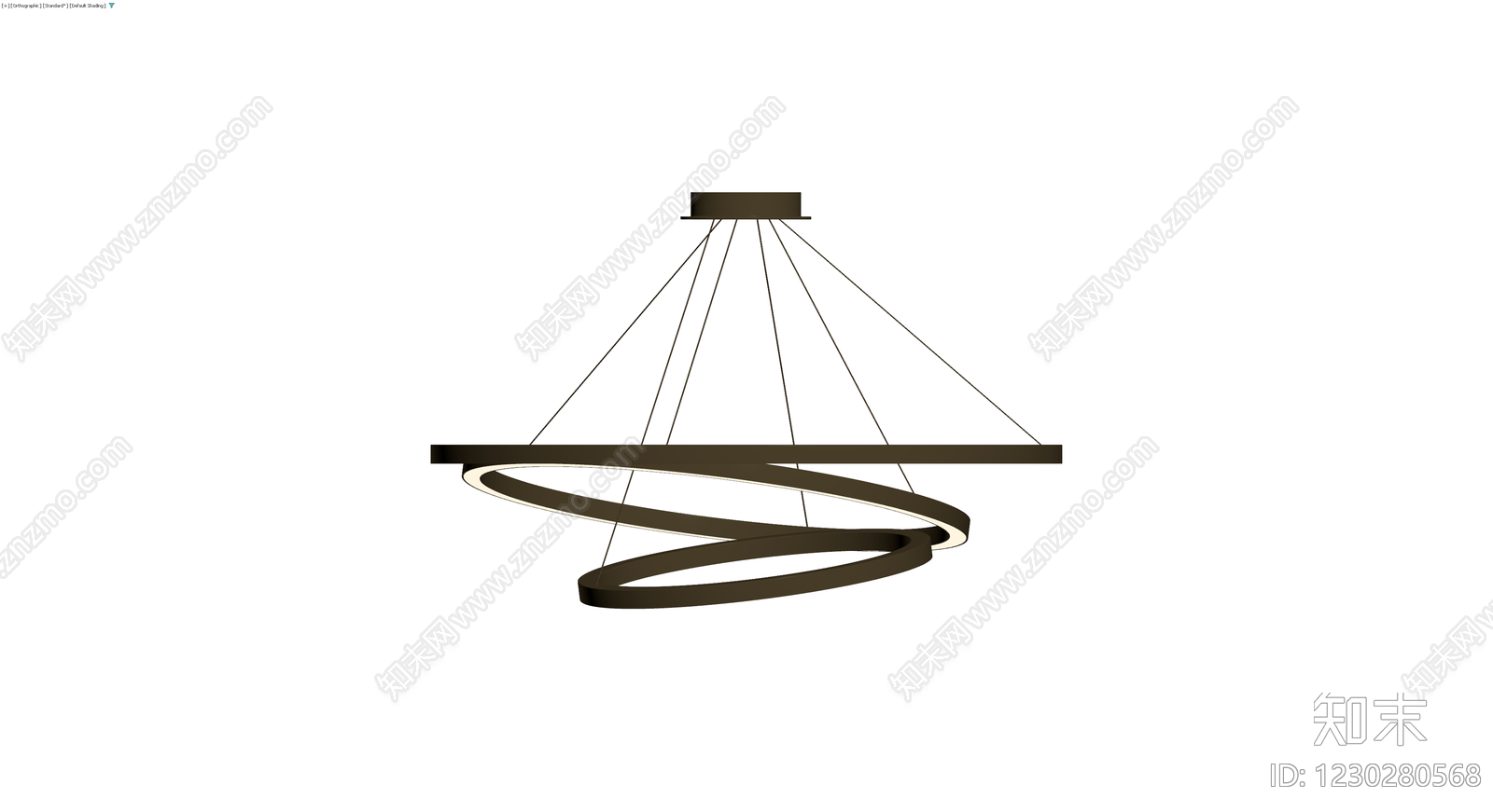 现代螺旋吊灯3D模型下载【ID:1230280568】