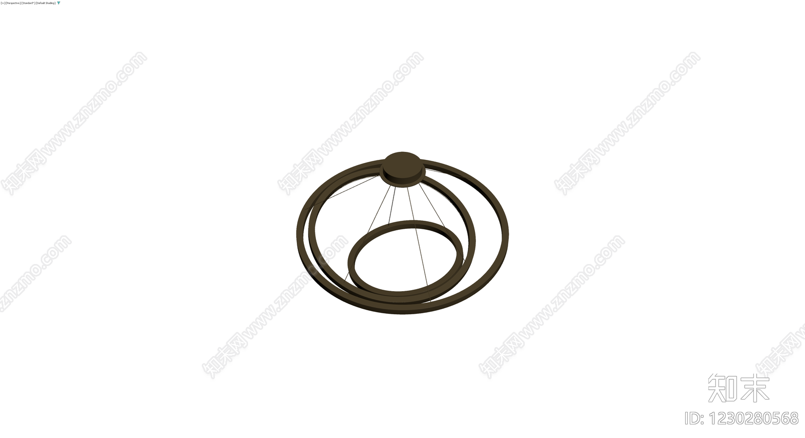 现代螺旋吊灯3D模型下载【ID:1230280568】