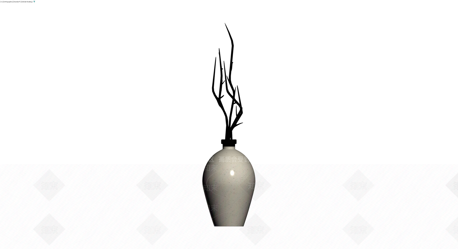 米色花瓶配枯枝3D模型下载【ID:1230154560】