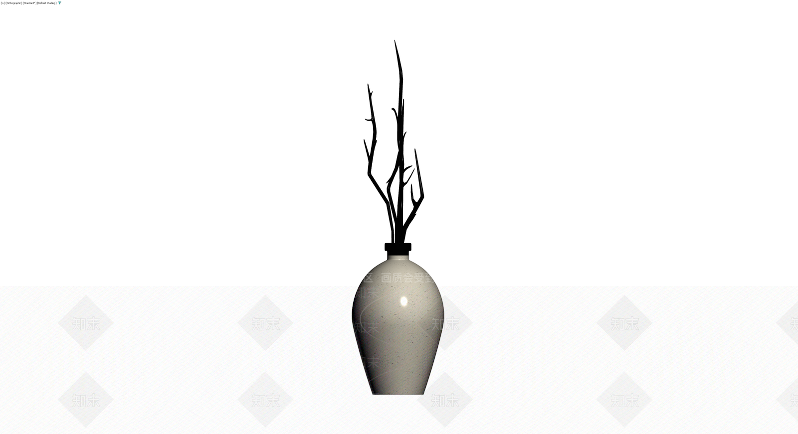 米色花瓶配枯枝3D模型下载【ID:1230154560】