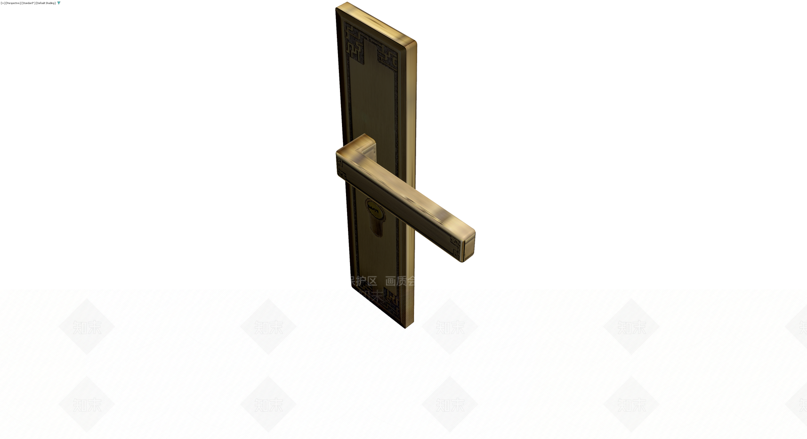 古铜色中式门锁3D模型下载【ID:1230559158】