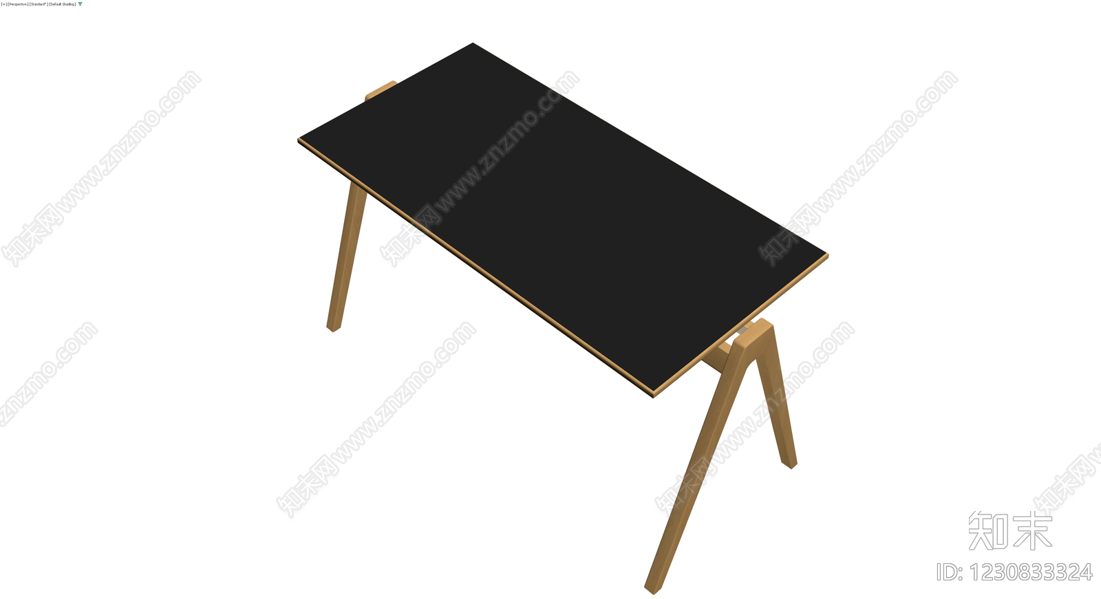 黑面木腿餐桌3D模型下载【ID:1230833324】