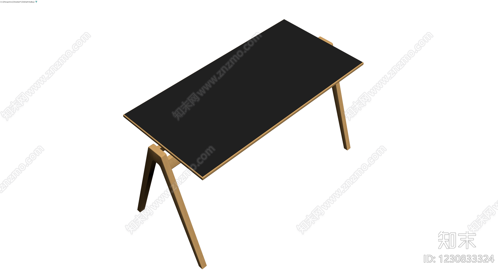 黑面木腿餐桌3D模型下载【ID:1230833324】
