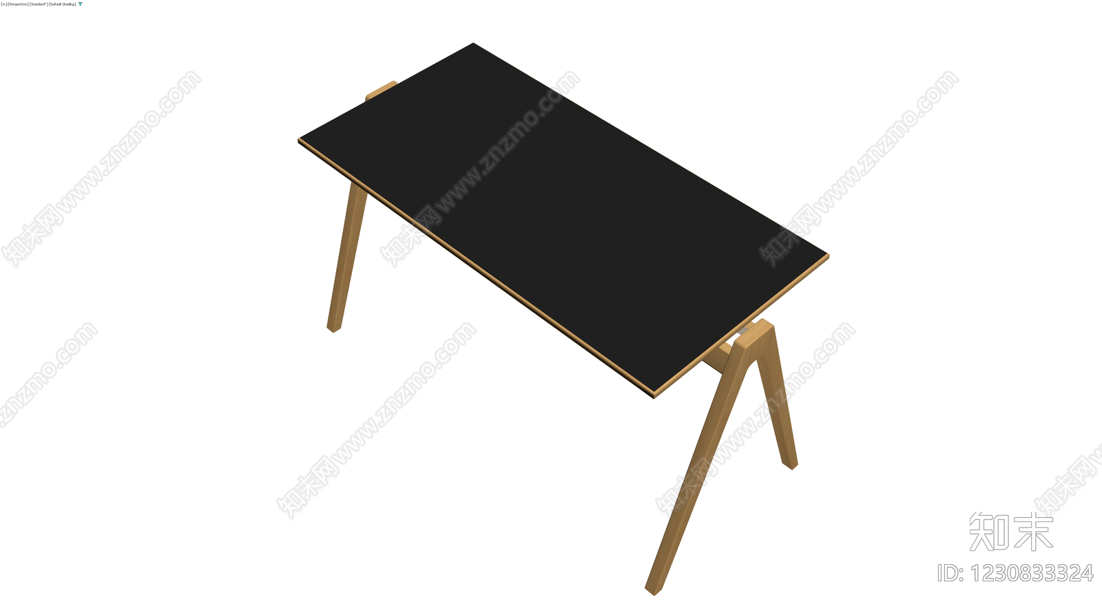 黑面木腿餐桌3D模型下载【ID:1230833324】
