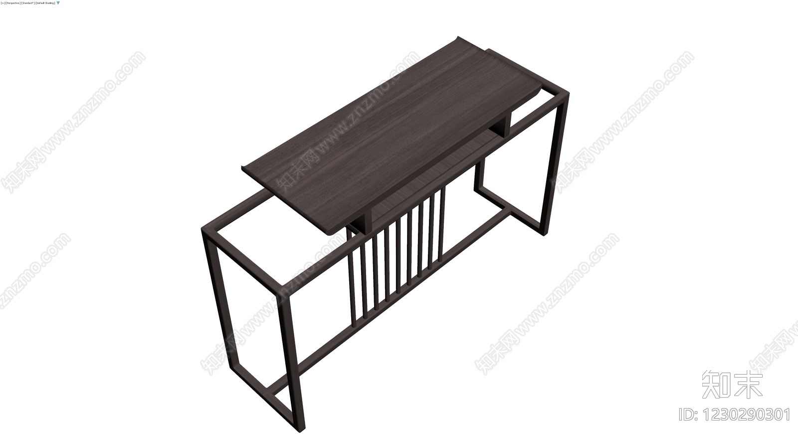 新中式深色木质条案3D模型下载【ID:1230290301】