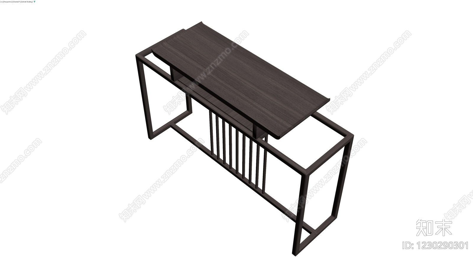 新中式深色木质条案3D模型下载【ID:1230290301】