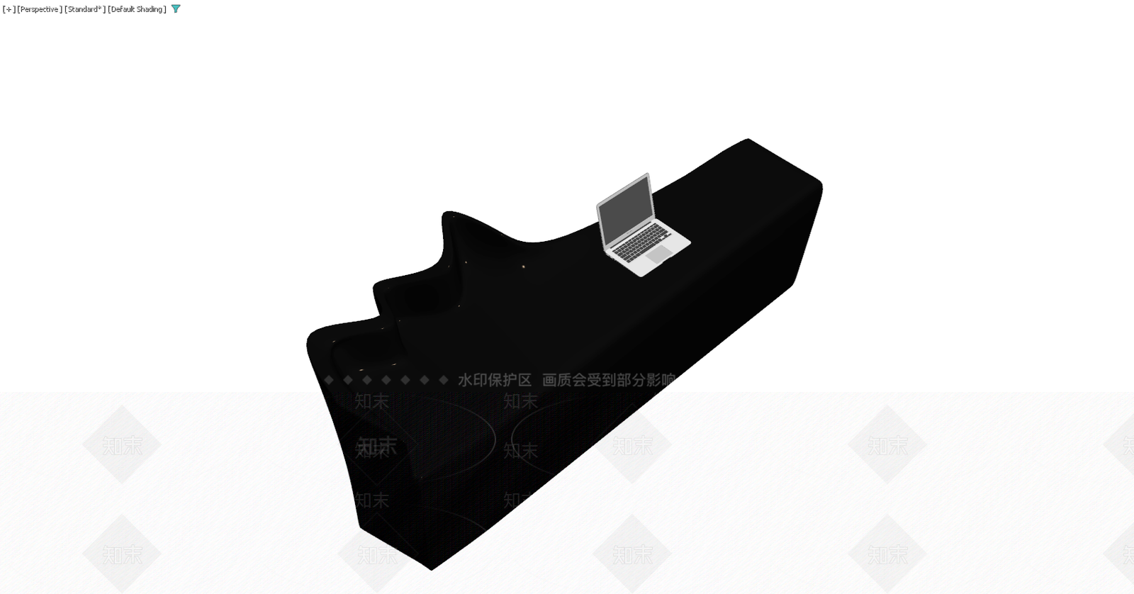 黑色流线型接待台3D模型下载【ID:1229586210】