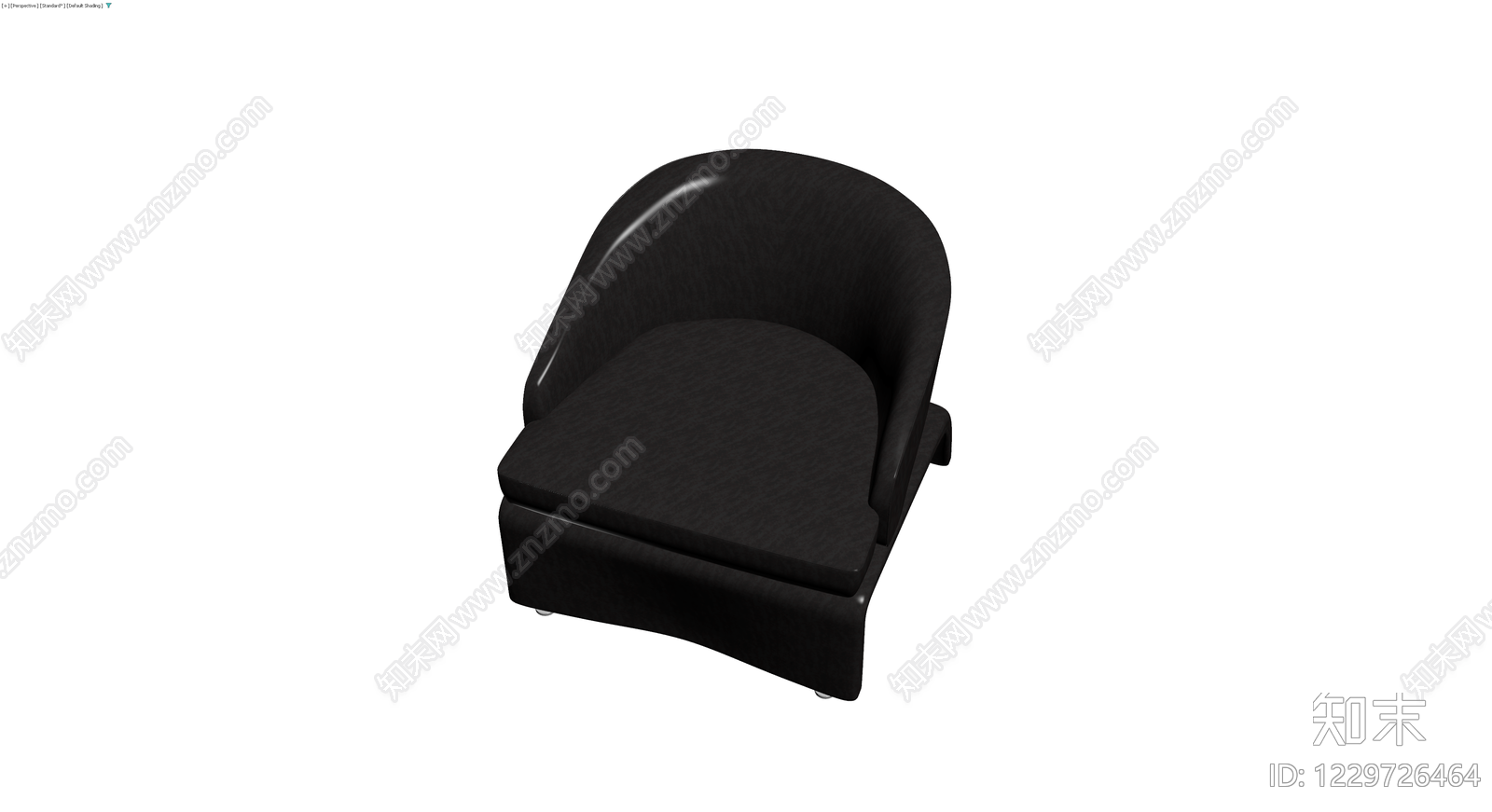 黑色现代弧形单人沙发3D模型下载【ID:1229726464】
