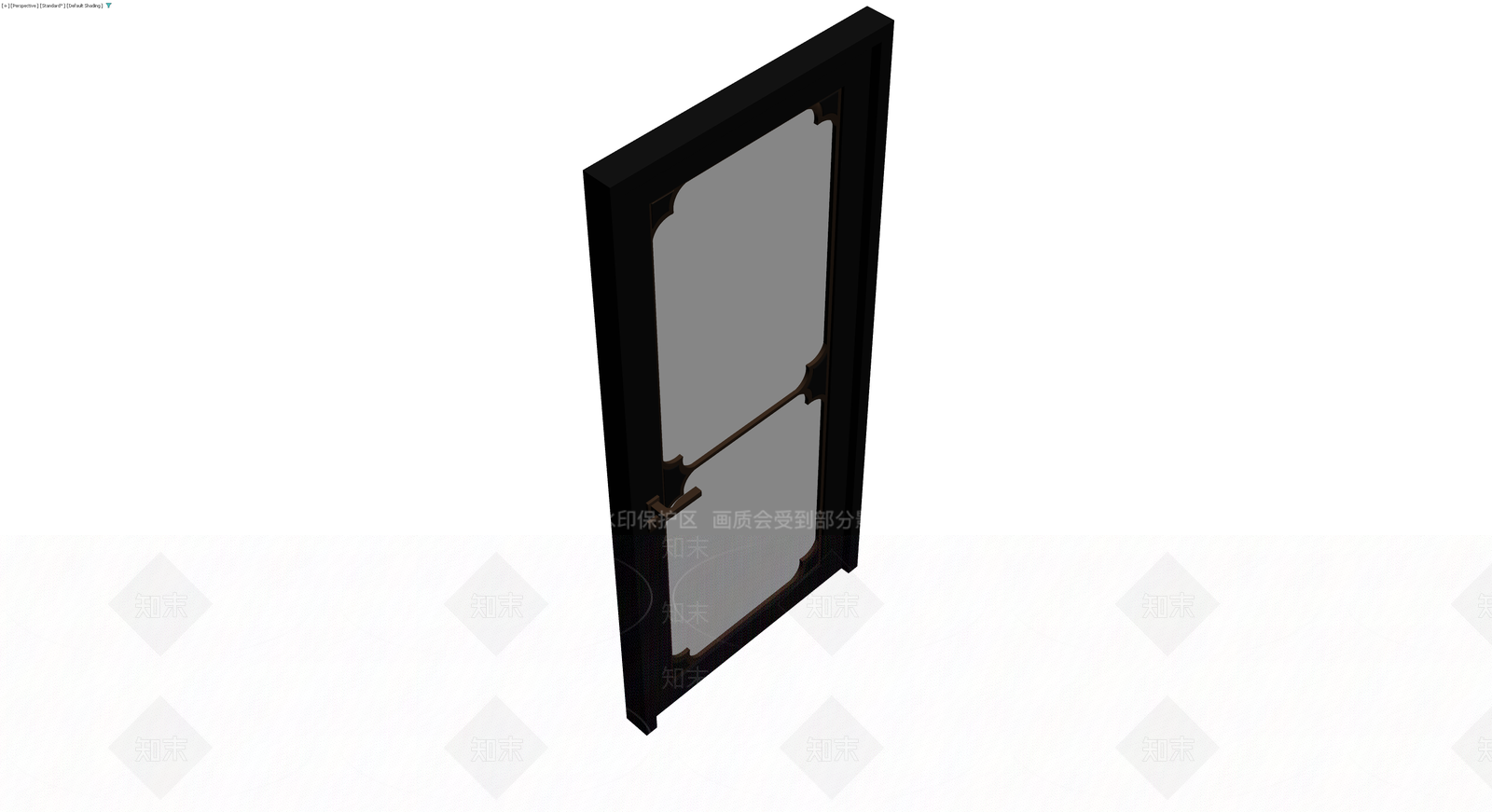 黑色双格装饰门3D模型下载【ID:1230590617】