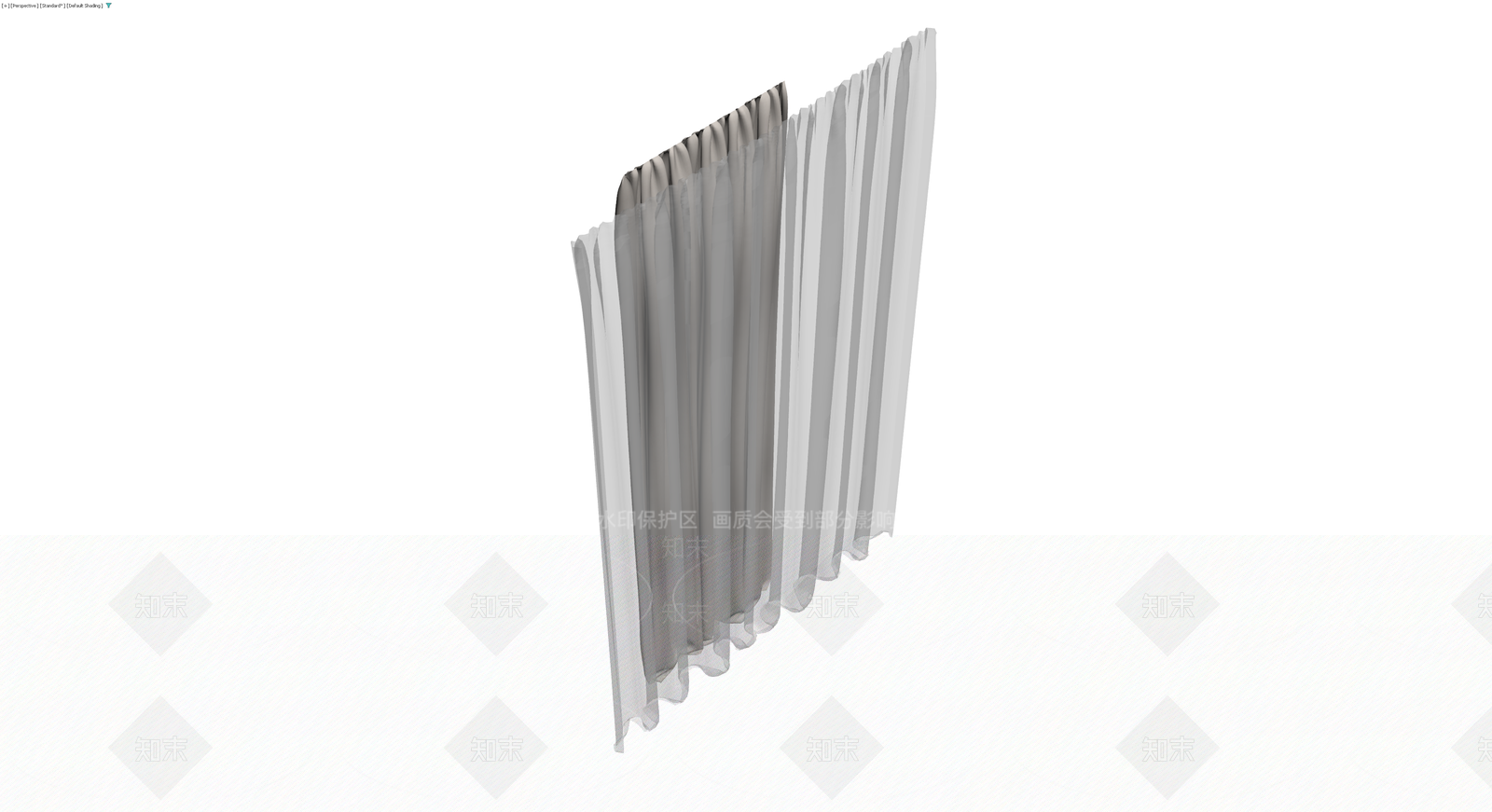 半透明纱帘布艺模型3D模型下载【ID:1230581921】