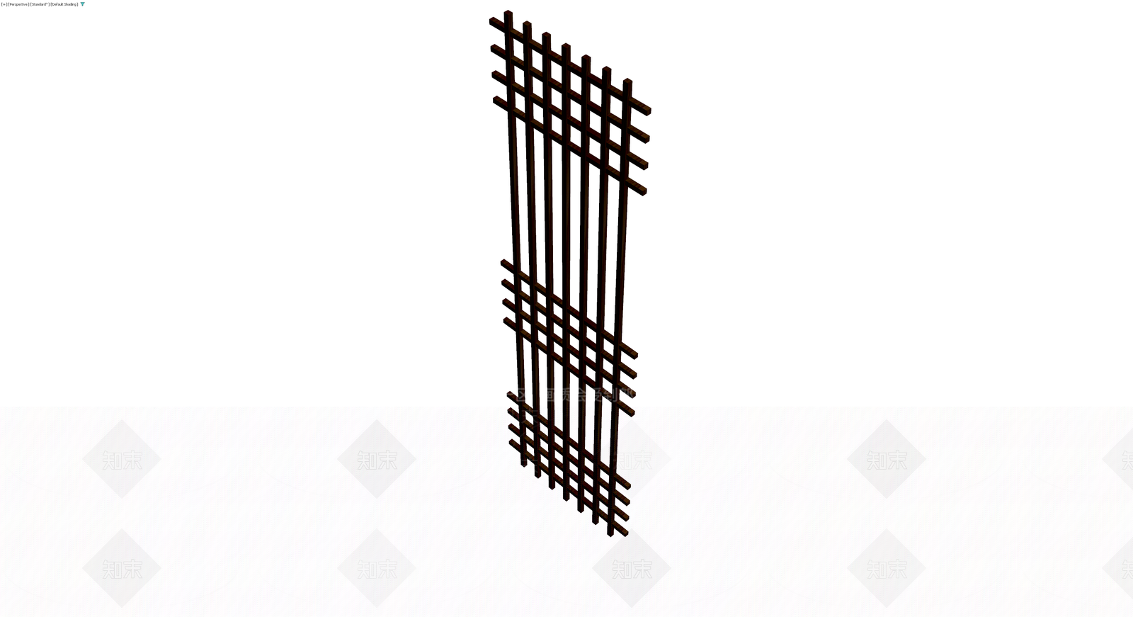 深棕色木质格栅隔断3D模型下载【ID:1229934259】