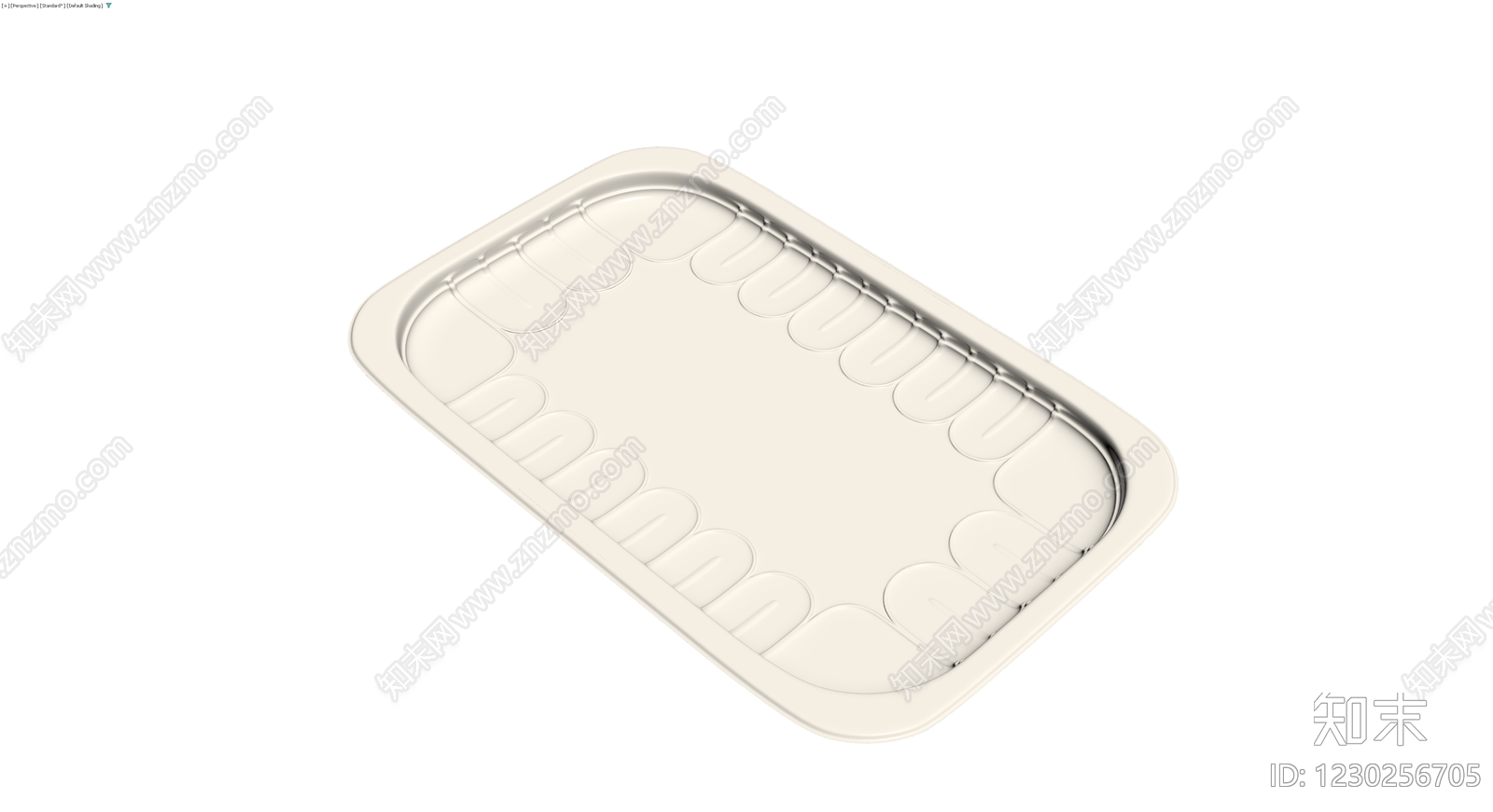 白色长方形塑料托盘3D模型下载【ID:1230256705】