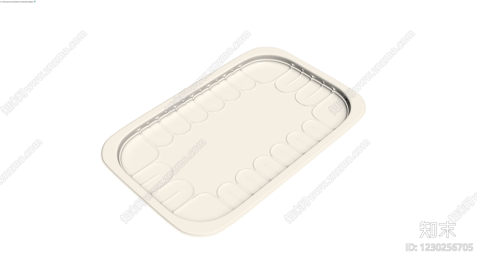 白色长方形塑料托盘3D模型下载【ID:1230256705】