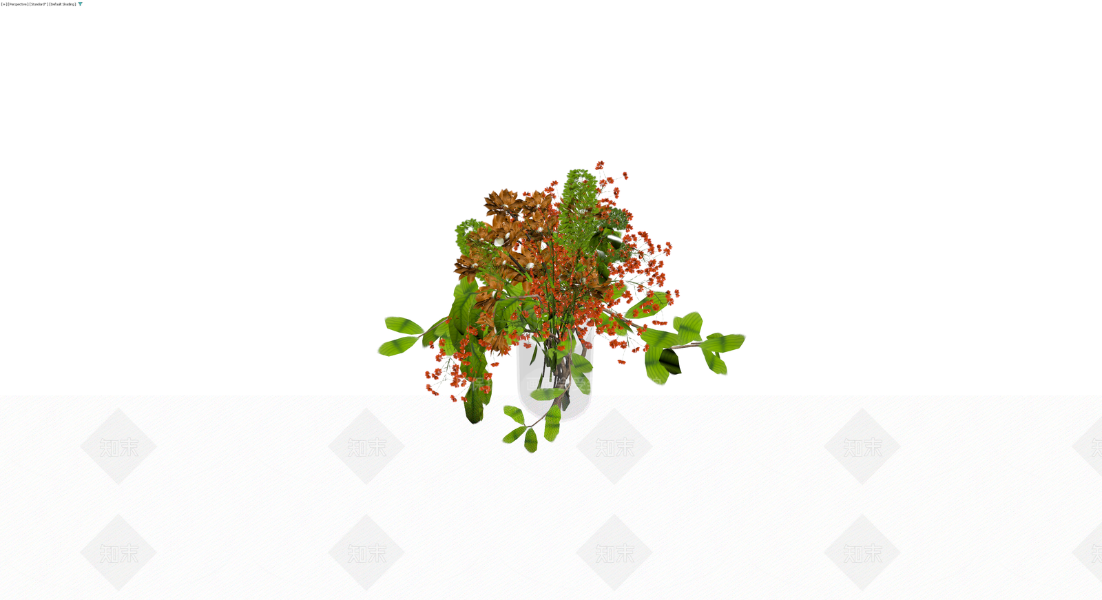 玻璃花瓶插花组合3D模型下载【ID:1230162712】