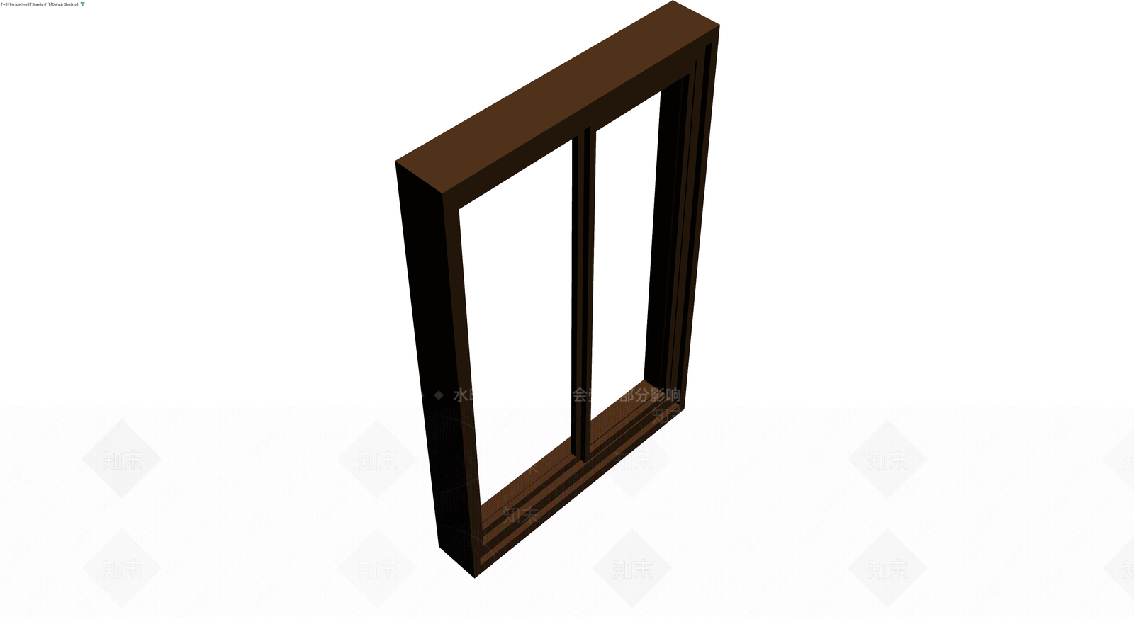 深棕色双扇推拉窗3D模型下载【ID:1230384378】
